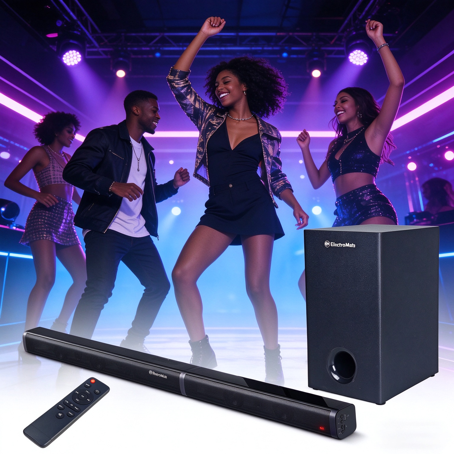 EM 2.1CH Multimedia Bluetooth Woofer Speaker System Subwoofer Soundbar BT/USB Subwoofer Home Audilo System Soundbar with Remote Control S1 Speaker bass SB03