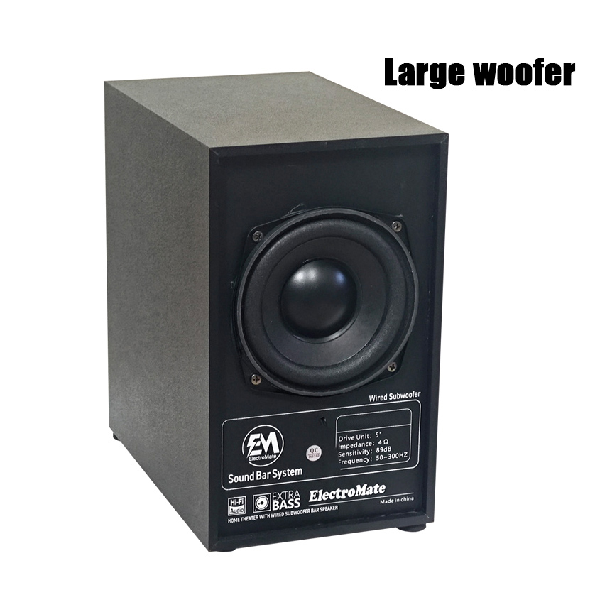 EM 2.1CH Multimedia Bluetooth Woofer Speaker System Subwoofer Soundbar BT/USB Subwoofer Home Audilo System Soundbar with Remote Control S1 Speaker bass SB03