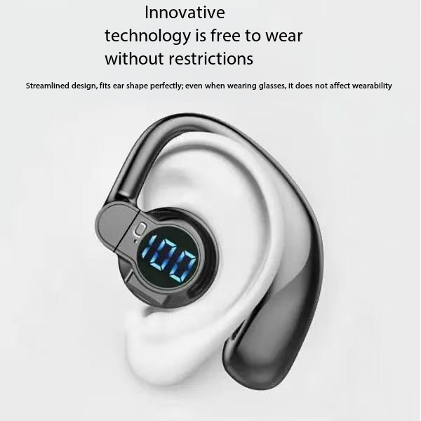 New ArrivalBluetooth 5.4 Earphones Single Ear Earhooks Noise Cancelling Sports Headphones 360° Rotatable Wireless Earbud with Microphone