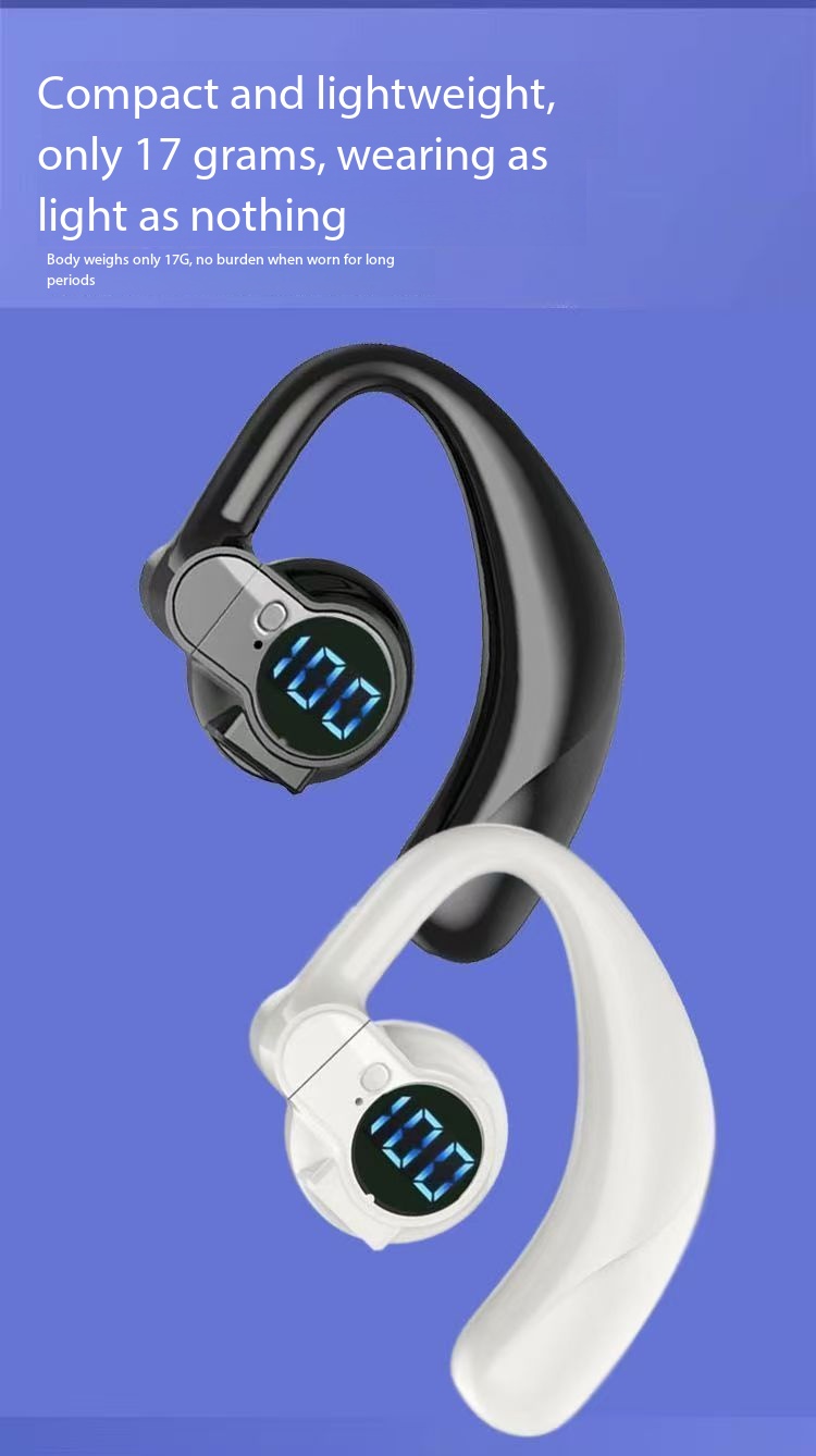New ArrivalBluetooth 5.4 Earphones Single Ear Earhooks Noise Cancelling Sports Headphones 360° Rotatable Wireless Earbud with Microphone