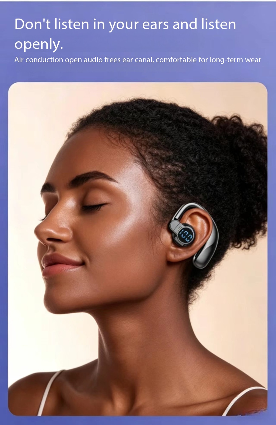 New ArrivalBluetooth 5.4 Earphones Single Ear Earhooks Noise Cancelling Sports Headphones 360° Rotatable Wireless Earbud with Microphone