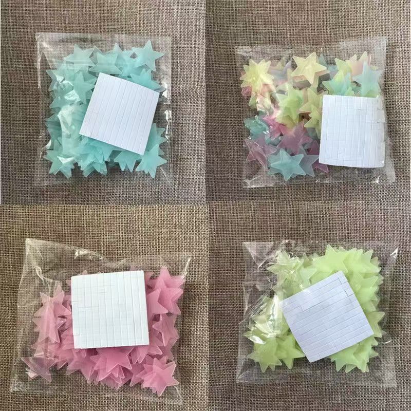 New Arrival100PCS luminous wall stickers luminous star stickers wall decoration luminous star wall stickers children's bedroom home decoration fluorescent stickers