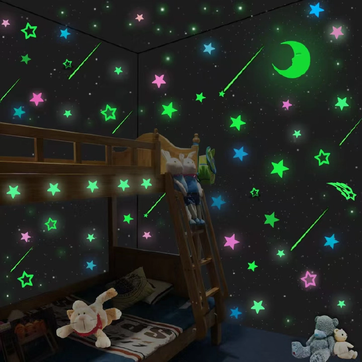 New Arrival100PCS luminous wall stickers luminous star stickers wall decoration luminous star wall stickers children's bedroom home decoration fluorescent stickers
