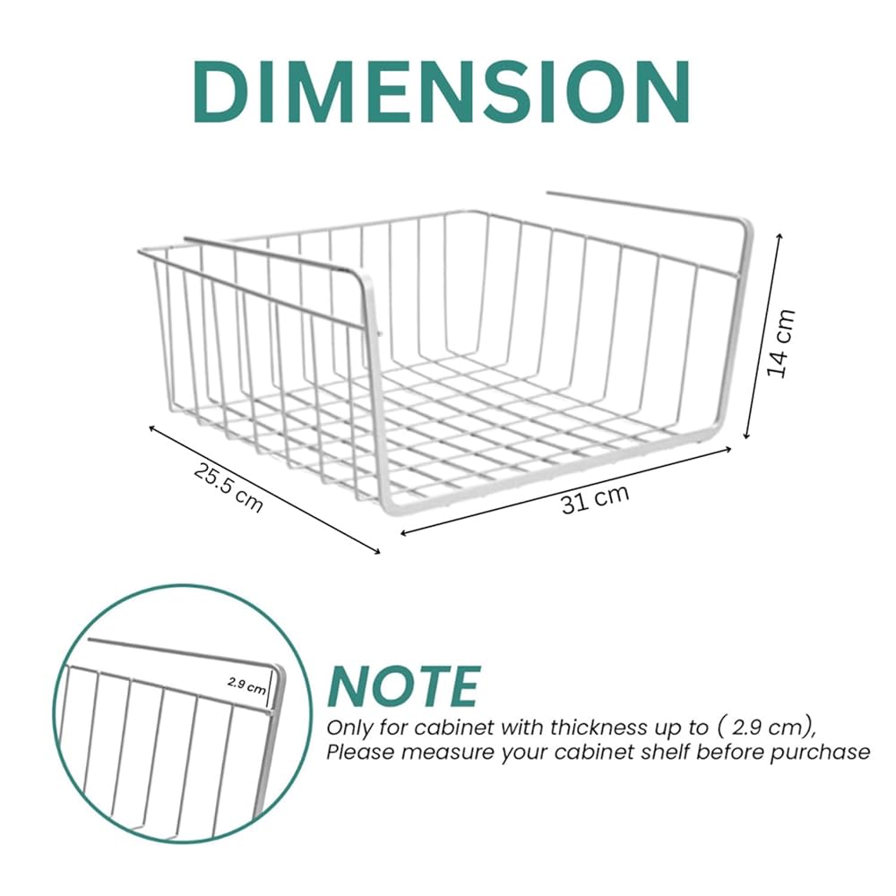 Under Cabinet Closet Kitchen Cupboard Basket Rack Shelf Bearing Partition Hanger For Home Storage Organizer