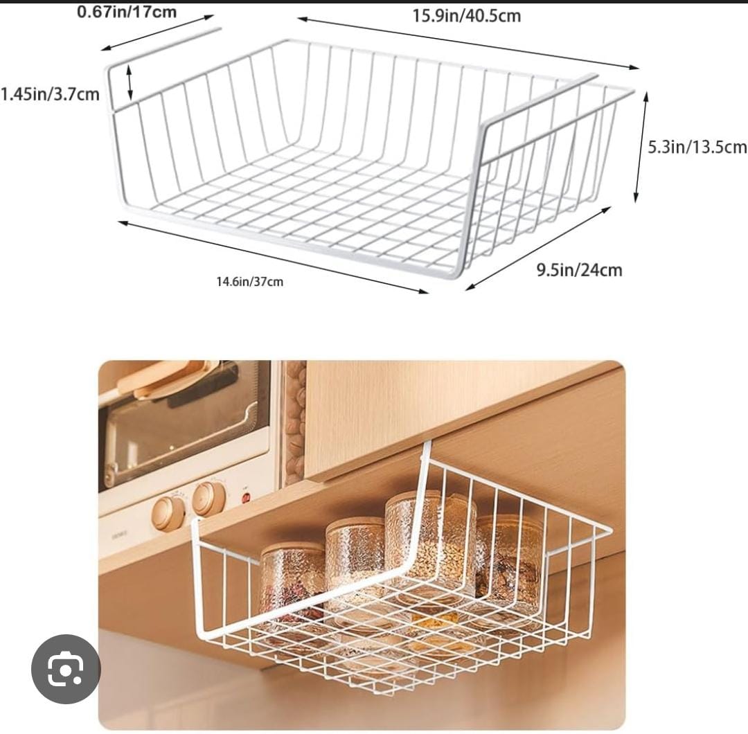 Under Cabinet Closet Kitchen Cupboard Basket Rack Shelf Bearing Partition Hanger For Home Storage Organizer