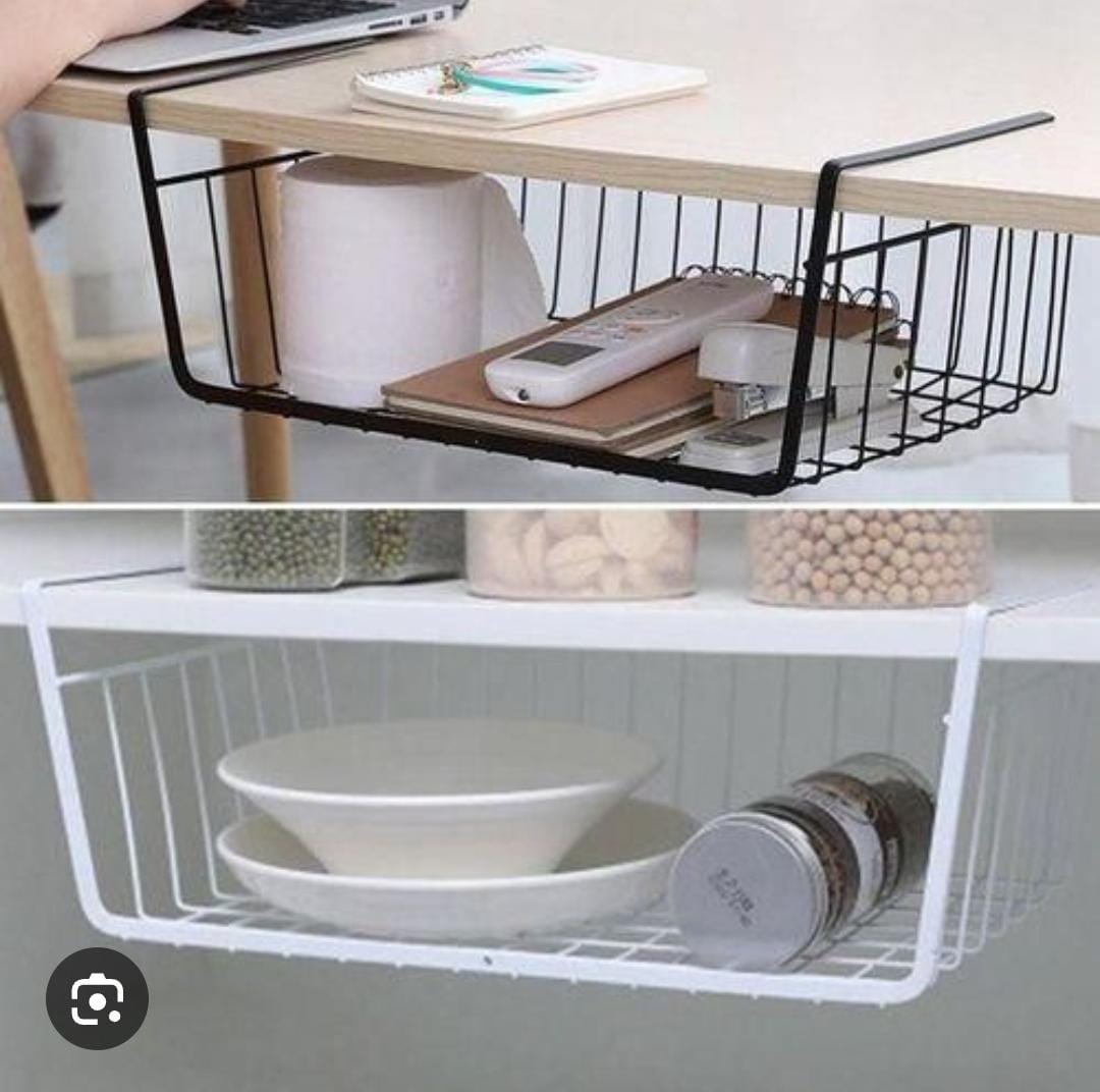 Under Cabinet Closet Kitchen Cupboard Basket Rack Shelf Bearing Partition Hanger For Home Storage Organizer