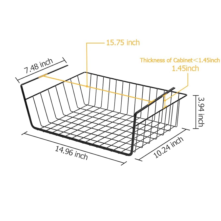 Under Cabinet Closet Kitchen Cupboard Basket Rack Shelf Bearing Partition Hanger For Home Storage Organizer
