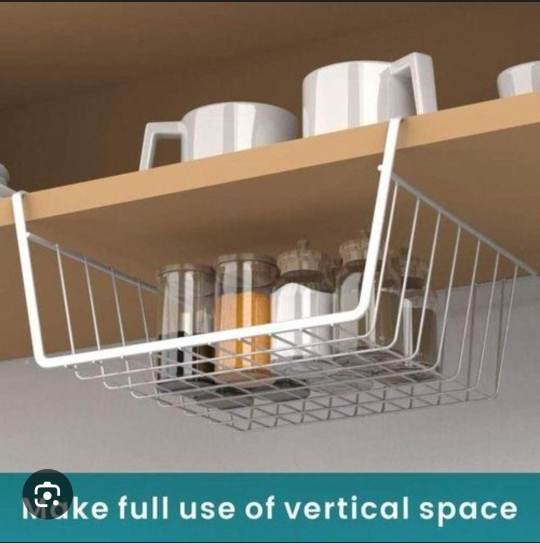 Under Cabinet Closet Kitchen Cupboard Basket Rack Shelf Bearing Partition Hanger For Home Storage Organizer