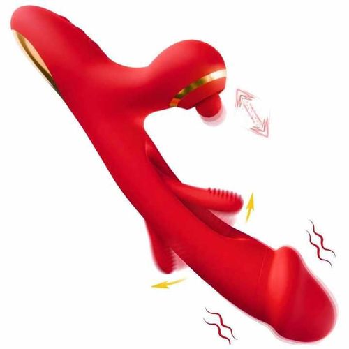 3 in 1 Women clitt tapping Sex Dildo Stretching Vibration Rabbit Vibrator G Spot Stimulation Female Tongue Sucking tapping Rabbit Vibrator