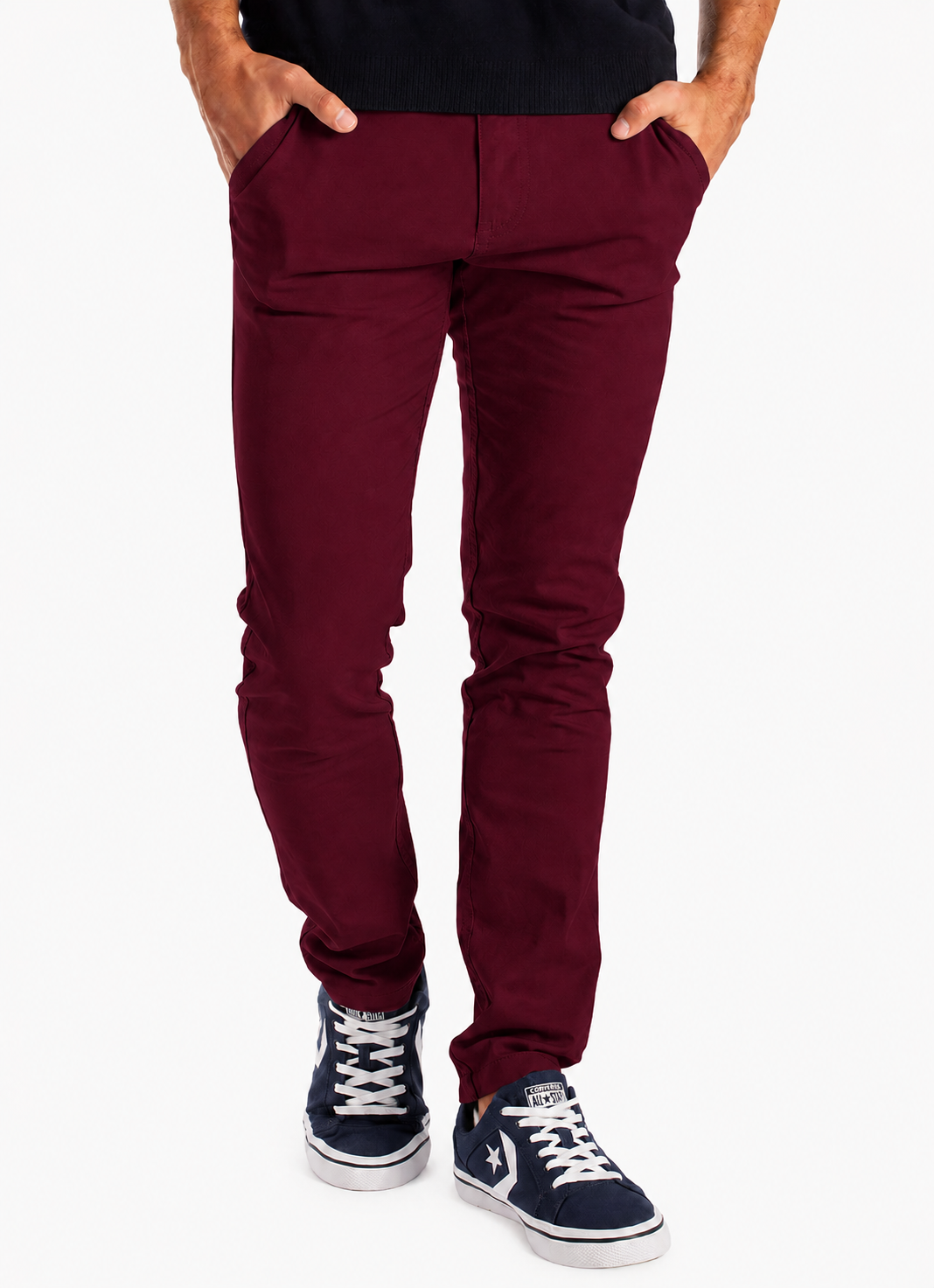 Maroon Soft Khaki Men's Trouser Slim Fit Casual- Non-Fading, Slight stretch, Long pant