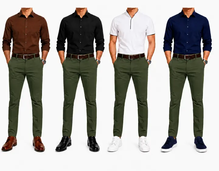 Jungle Green Soft Khaki Men's Trouser Slim Fit Casual- Non-Fading, Slight stretch, Long pants