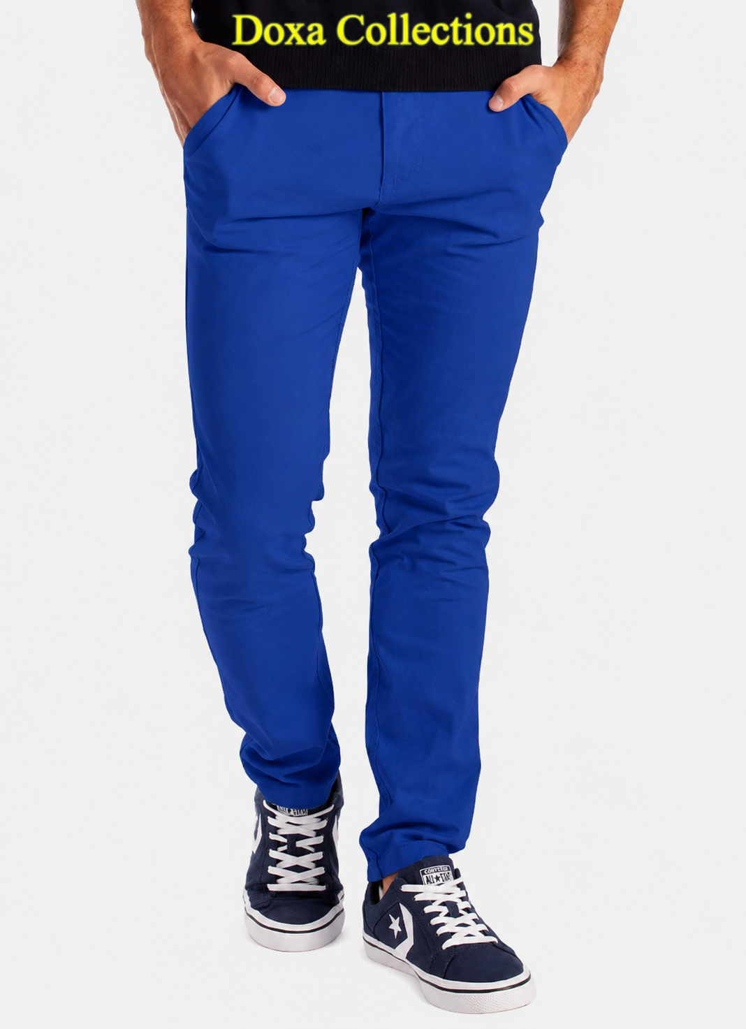 Blue Soft Khaki Men's Trouser Slim Fit Casual- Non-Fading, Slight stretch,Long pants