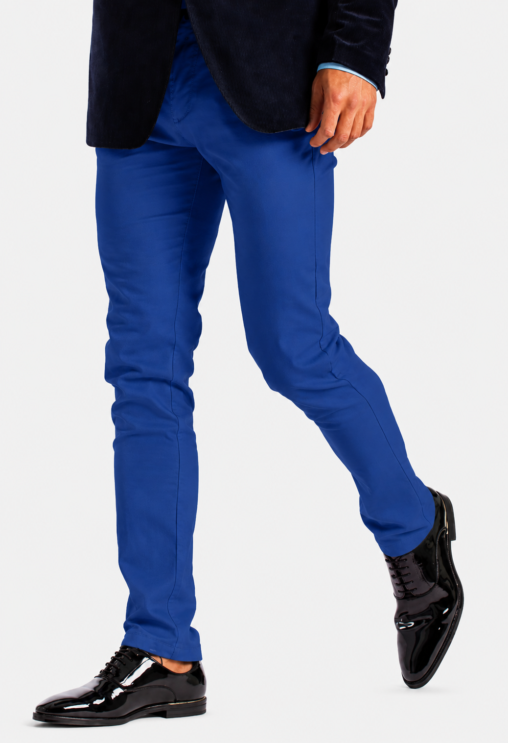 Blue Soft Khaki Men's Trouser Slim Fit Casual- Non-Fading, Slight stretch,Long pants
