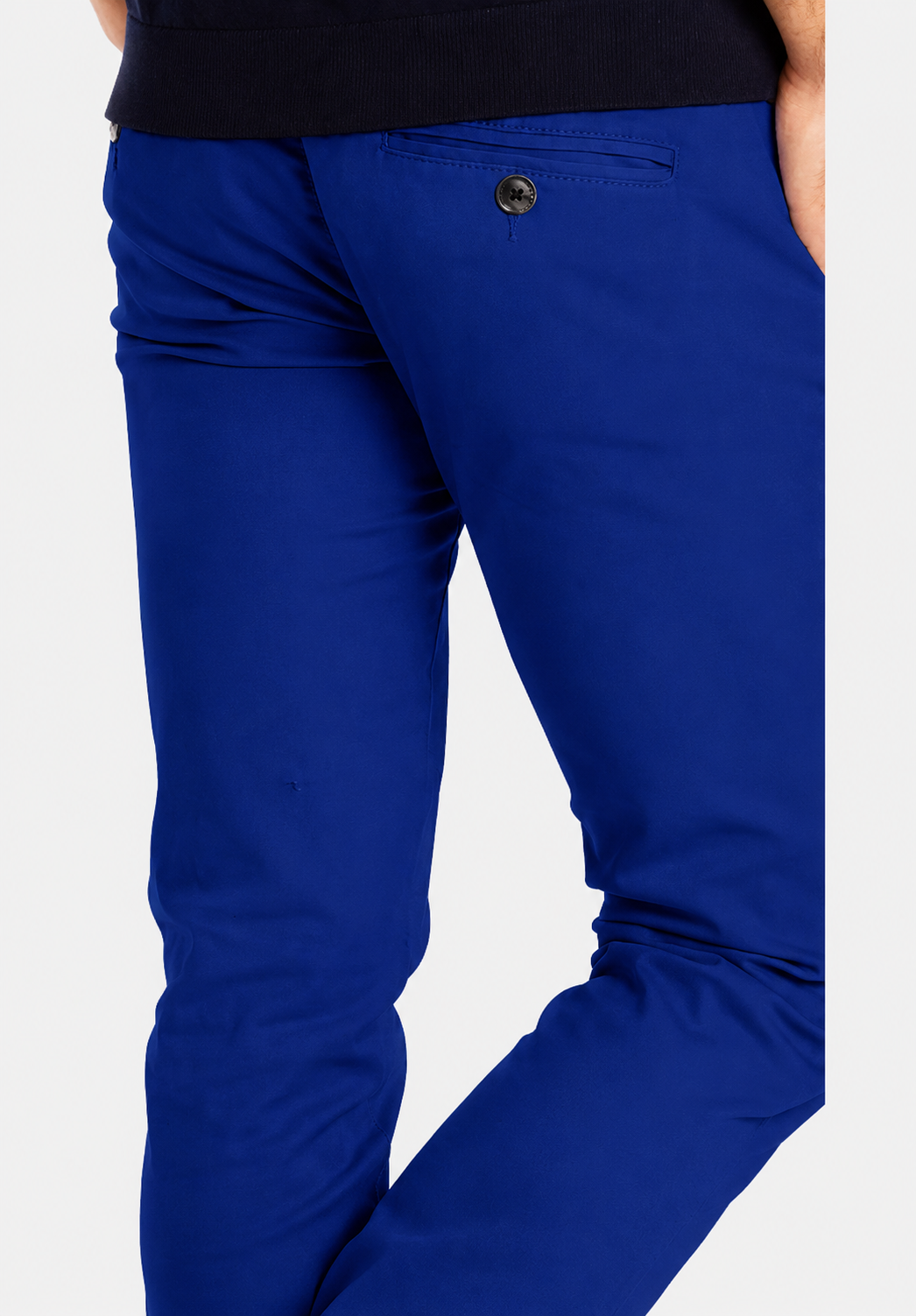 Blue Soft Khaki Men's Trouser Slim Fit Casual- Non-Fading, Slight stretch,Long pants