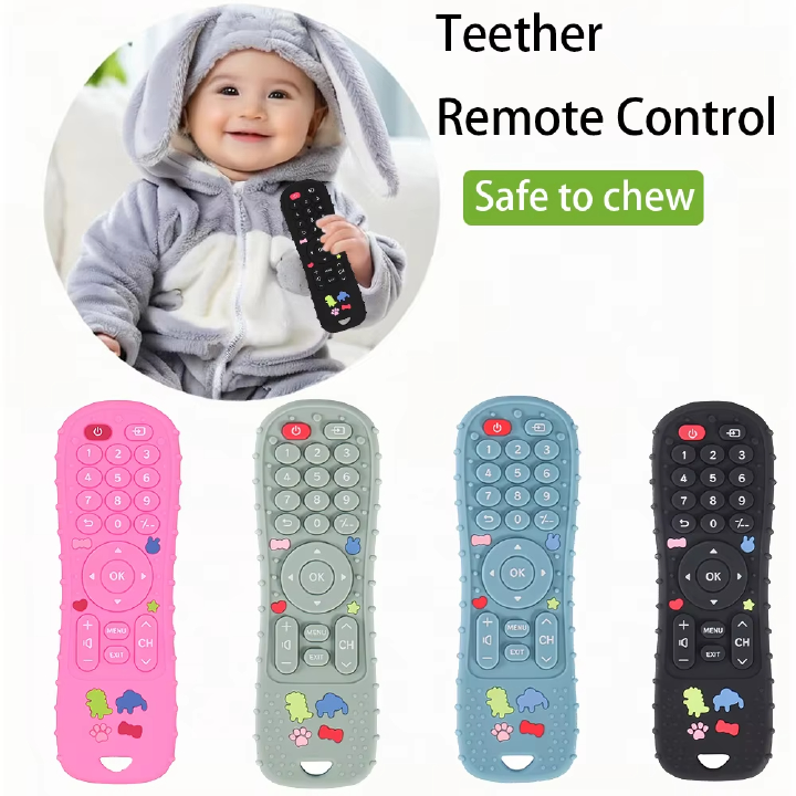 1PC Silicone Baby Toys TV Remote Control Shape Teether Toy BPA Free Silicone Teething Chewing Toy Sensory Baby Accessories