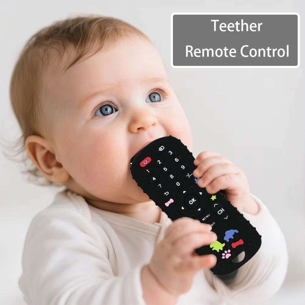 1PC Silicone Baby Toys TV Remote Control Shape Teether Toy BPA Free Silicone Teething Chewing Toy Sensory Baby Accessories