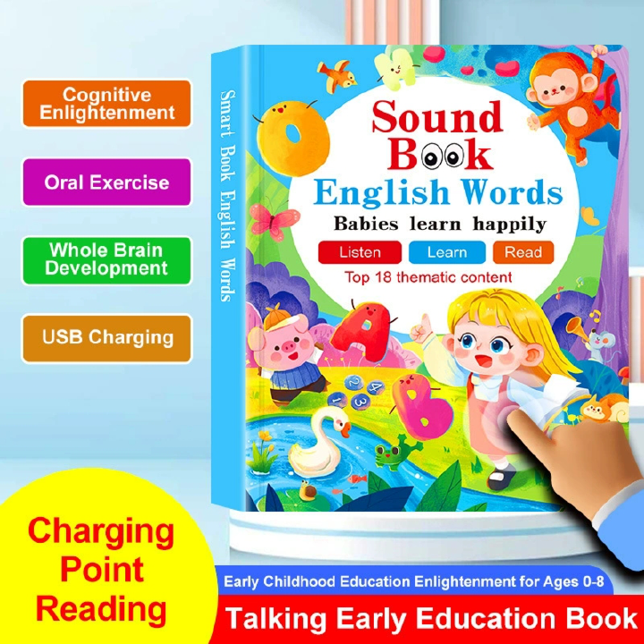 Books With Sound Reading Toddler Interactive Books Electronic Educational Games Sensory Learning Toys For Reading Speech Kids