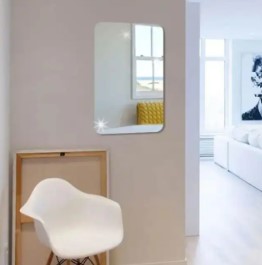 Peel and Stick Unbreakable Full-Length Wall Flexible Mirror 40x150cm peel and stick mirror – Shatterproof Decorative Mirror for Home & Gym Use Half Length Available in Oval Rectangle and Semi Oval
