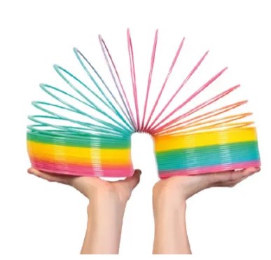 1 pc Magic Spring Rainbow Toy Game Spring Toy for Children - Fun Baby Toys Colorful Antistress Hand Skill Toys Big Magic Rainbow Circle Plastic Spring Coil Children Kids Creative Folding