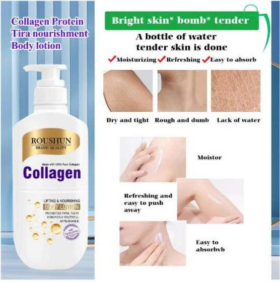 Roushun body lotion, collagen body lotion, moisturizing body lotion, skin firming lotion, body moisturizer, collagen skin lotion, nourishing body lotion, hydrating body lotion, dry skin lotion,
