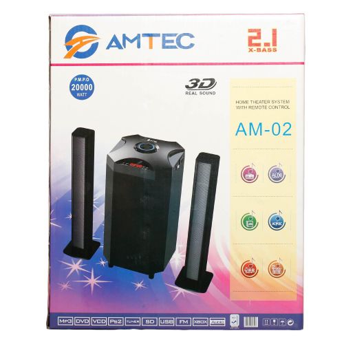 Amtec AM-02 2.1CH Multimedia Speaker BT/USB/SD/FM - Black (1YR WRTY)- BLACK,,