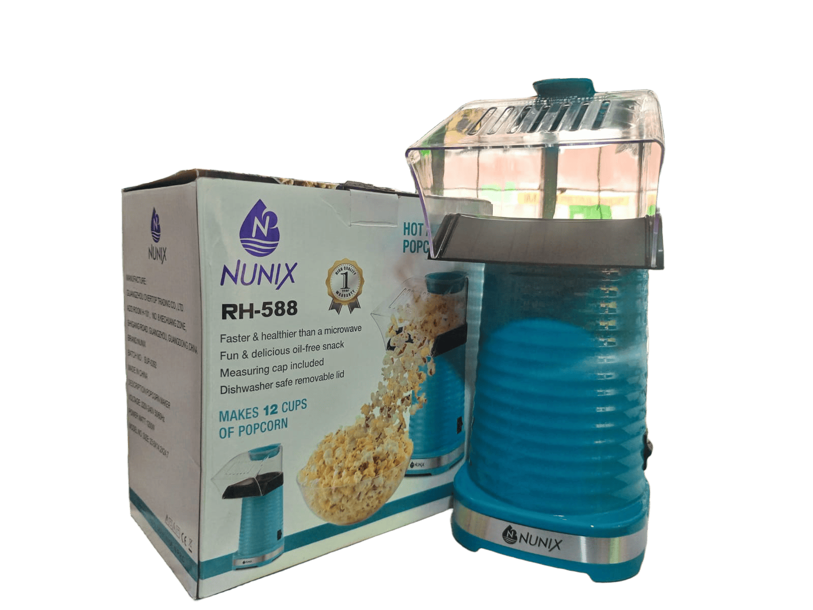 POPCORN MAKER MACHINE/HOME,KITCHEN POPCORN MAKER /Nunix RH-588 Hot Air Popcorn Maker