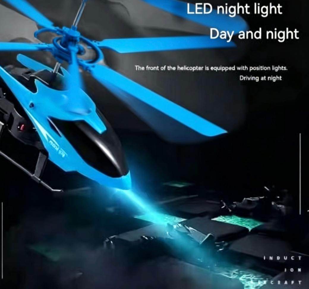 Rechargeable remote control toy airplane remote control helicopter Induction toy helicopter children's toy wing color random Local fast delivery