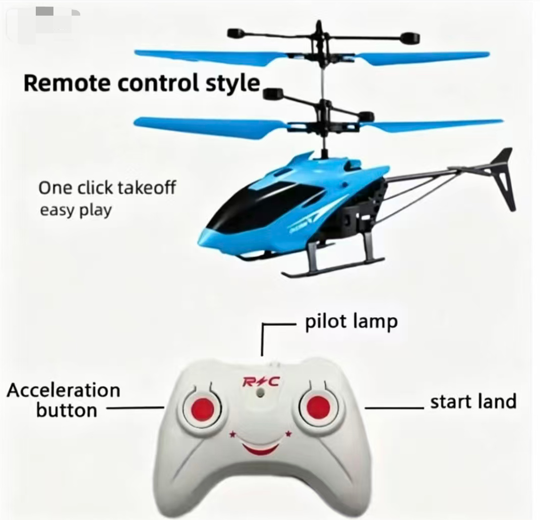 Rechargeable remote control toy airplane remote control helicopter Induction toy helicopter children's toy wing color random Local fast delivery