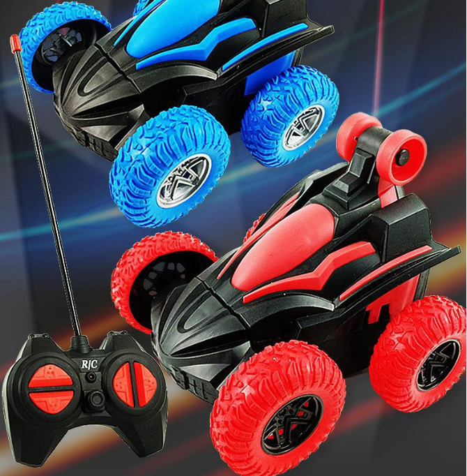 Children Remote Controlled Car Toys Boys' Wireless Remote-controlled Car Electric Tipping Bucket Rotating Stunt Off-road Vehicle Local fast delivery