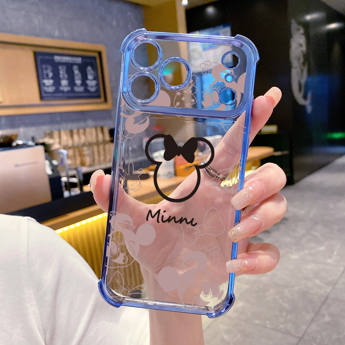 for iPhone 17 Pro Max 16 15 14 Plus Plating Phone Case Shockproof Cover Fashion Drawing Mickey Minne Mouse