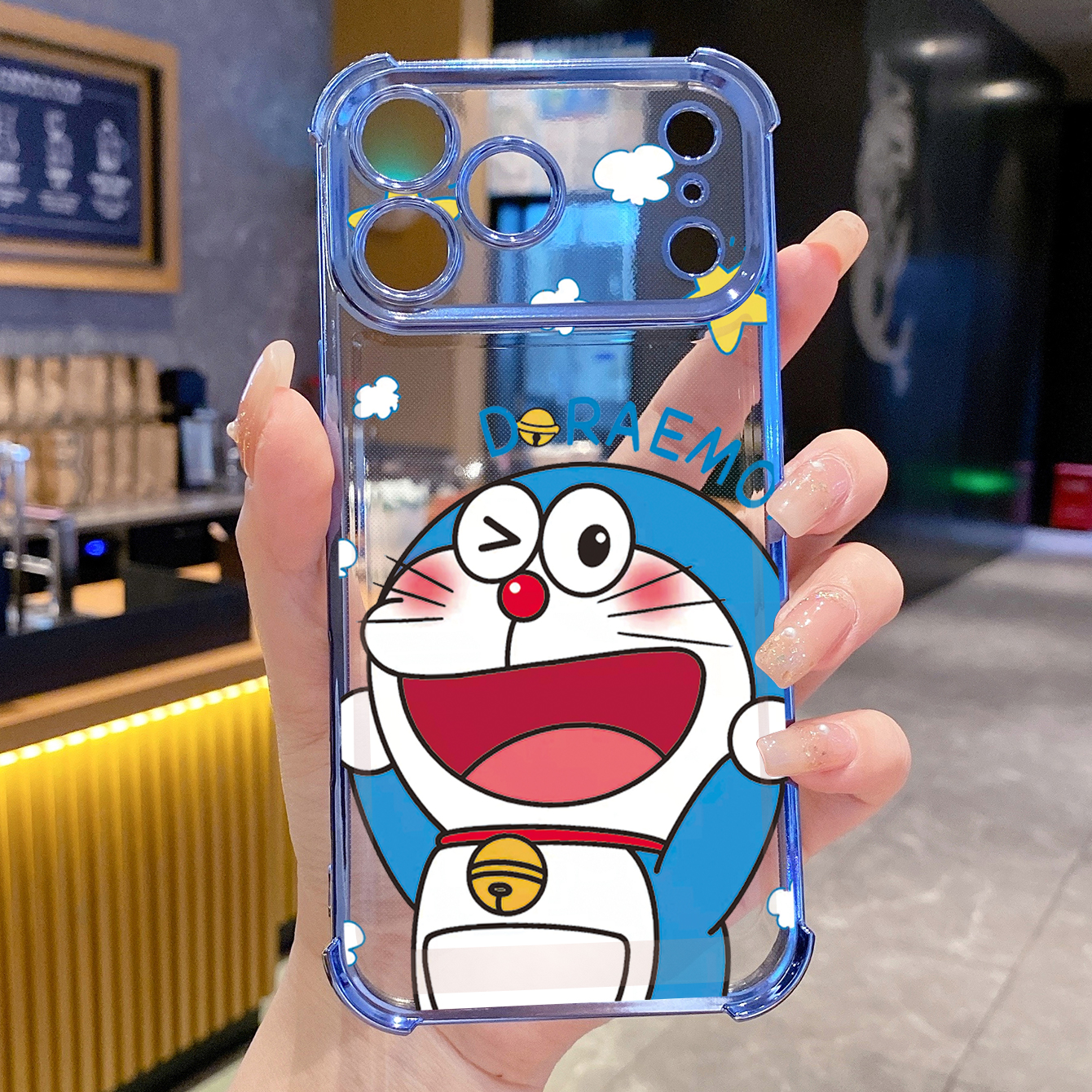 for iPhone 17 Pro Max 16 15 14 Plus Plating Phone Case Shockproof Cover Doraemon