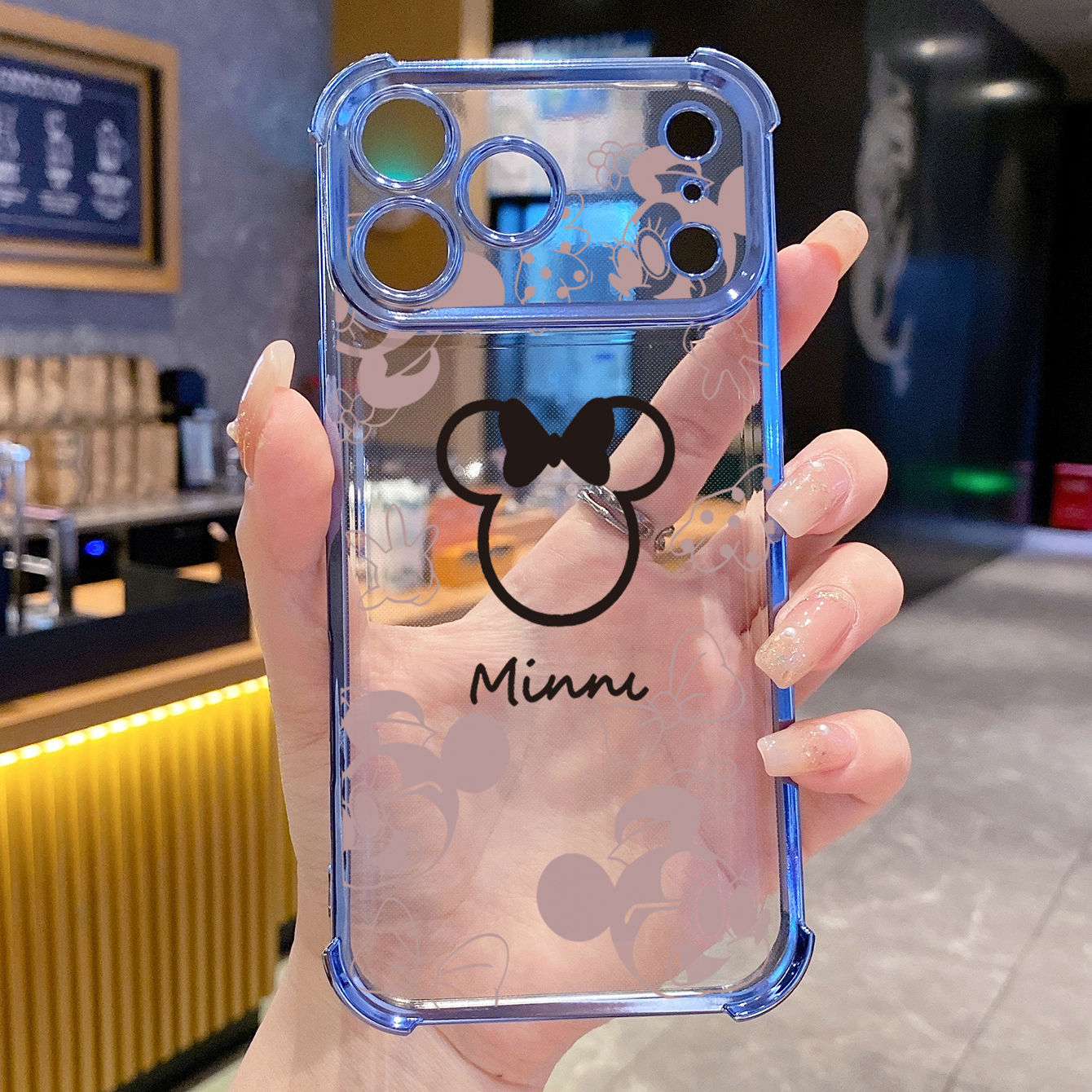for iPhone 17 Pro Max 16 15 14 Plus Plating Phone Case Shockproof Cover Fashion Drawing Mickey Minne Mouse