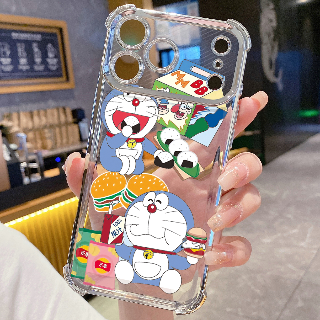for iPhone 17 Pro Max 16 15 14 Plus Plating Phone Case Shockproof Cover Doraemon