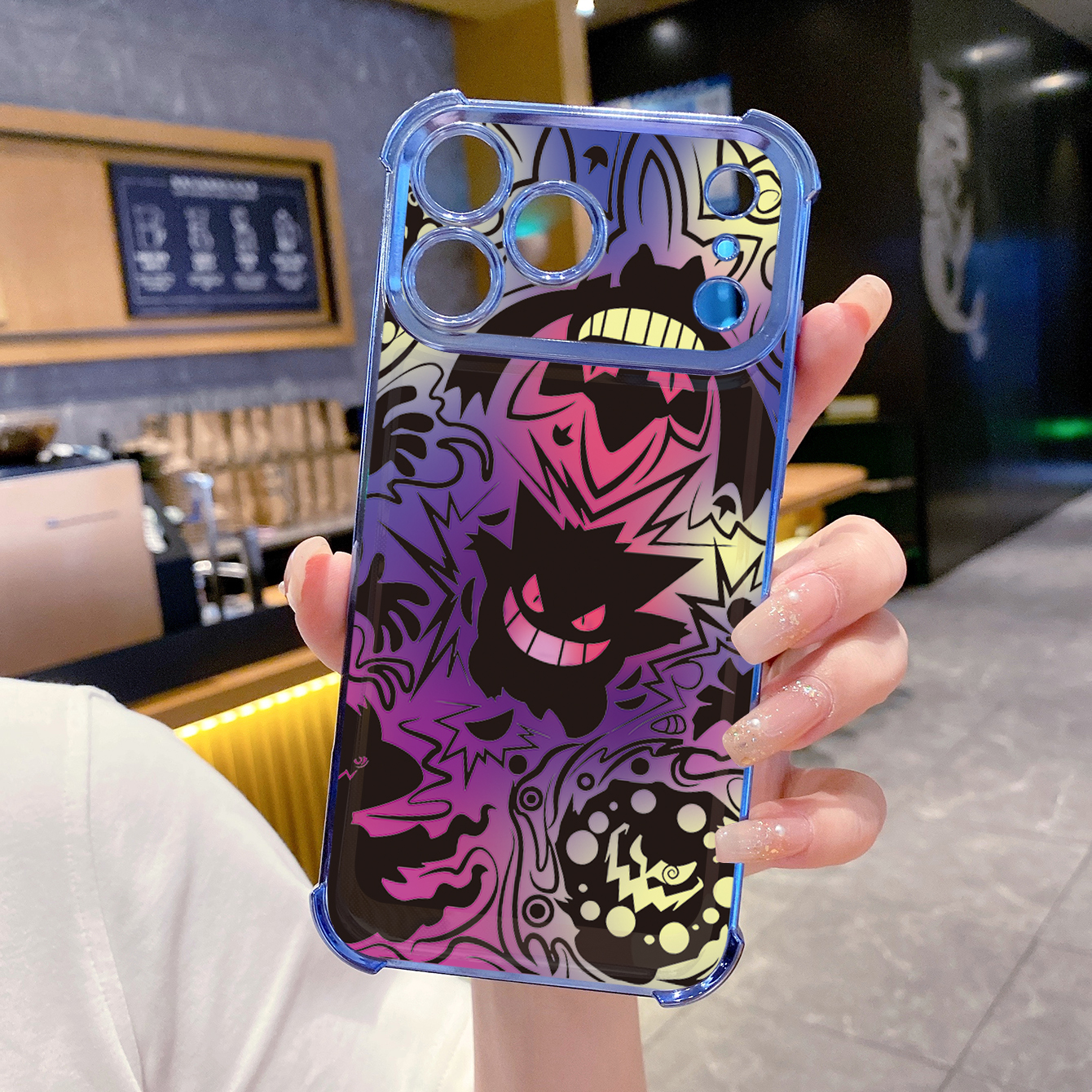 for iPhone 17 Pro Max 16 15 14 Plus Plating Phone Case Shockproof Cover Cute Monster