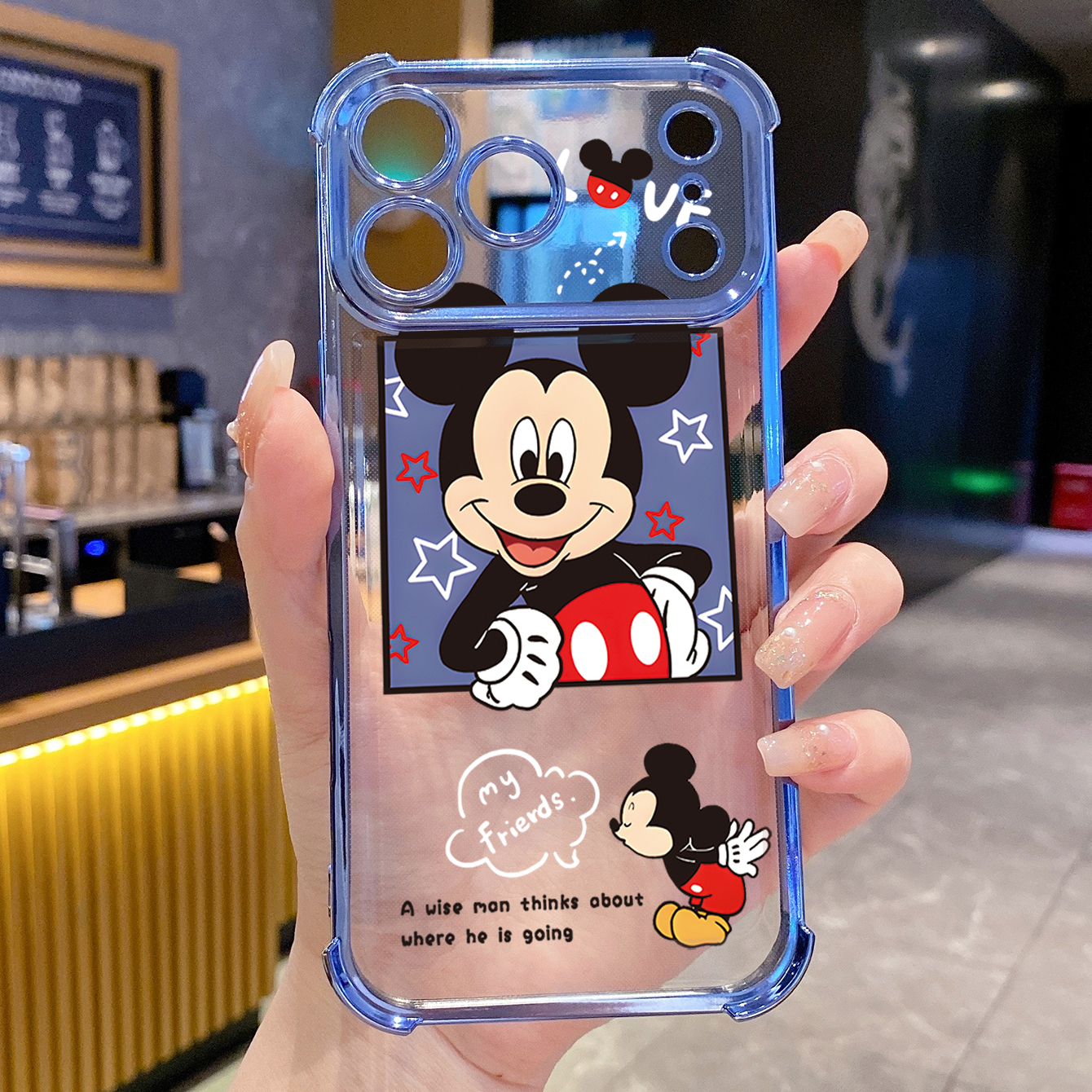 for iPhone 17 Pro Max 16 15 14 Plus Plating Phone Case Shockproof Cover Mickey Minne Cute