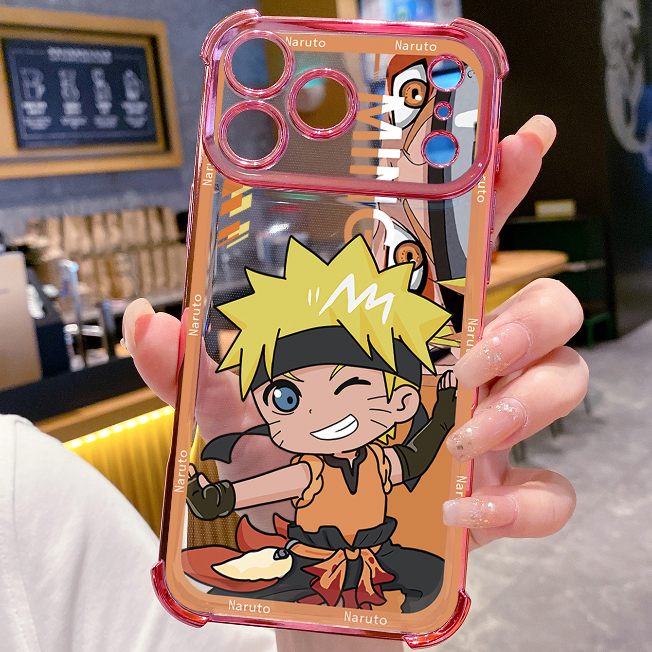 for iPhone 17 Pro Max 16 15 14 Plus Plating Phone Case Shockproof Cover Sasuke Naruto