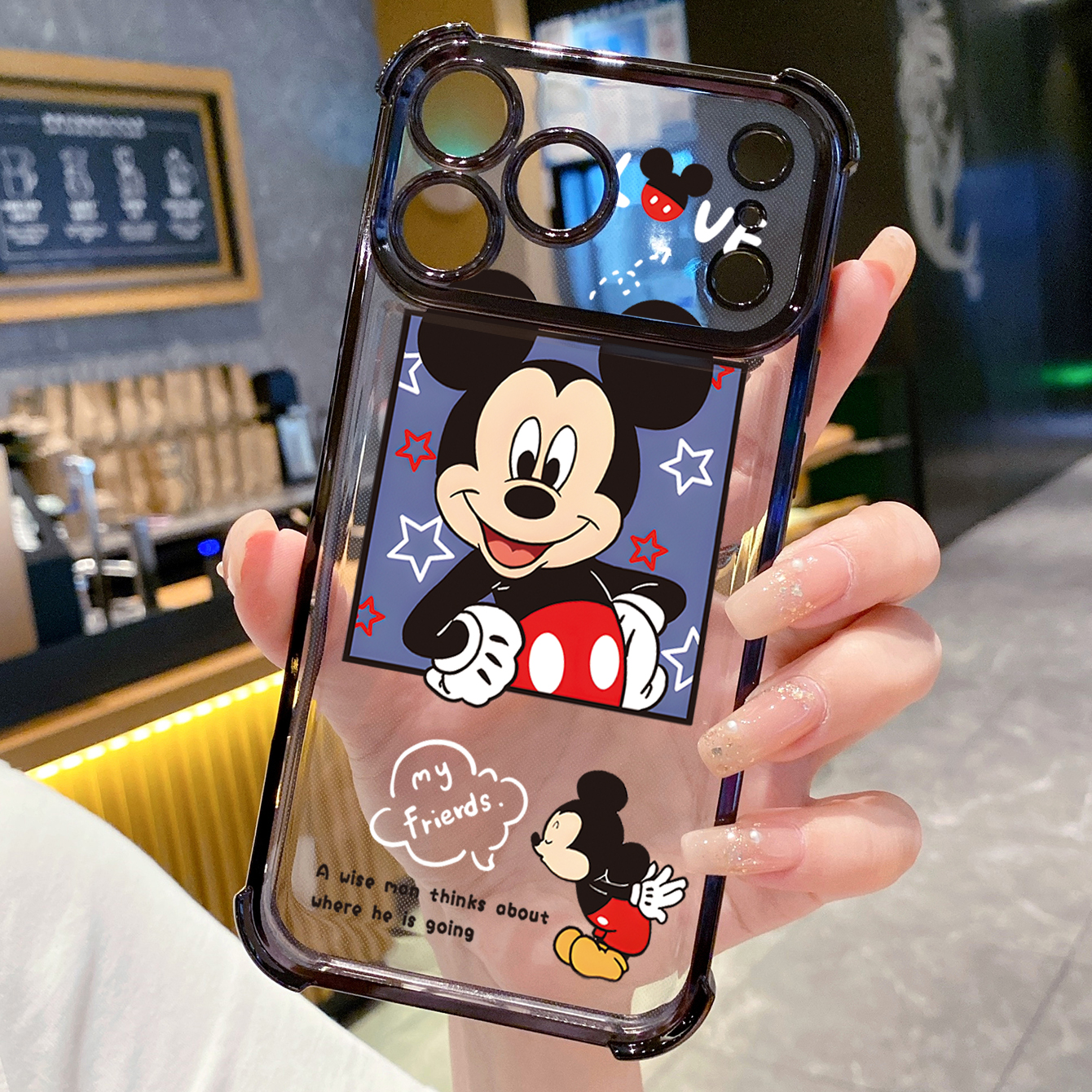 for iPhone 17 Pro Max 16 15 14 Plus Plating Phone Case Shockproof Cover Mickey Minne Cute