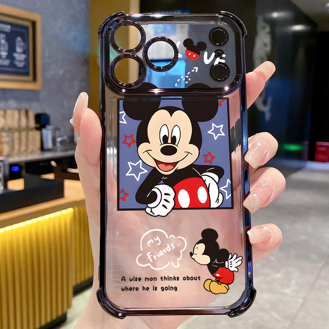 for iPhone 17 Pro Max 16 15 14 Plus Plating Phone Case Shockproof Cover Mickey Minne Cute