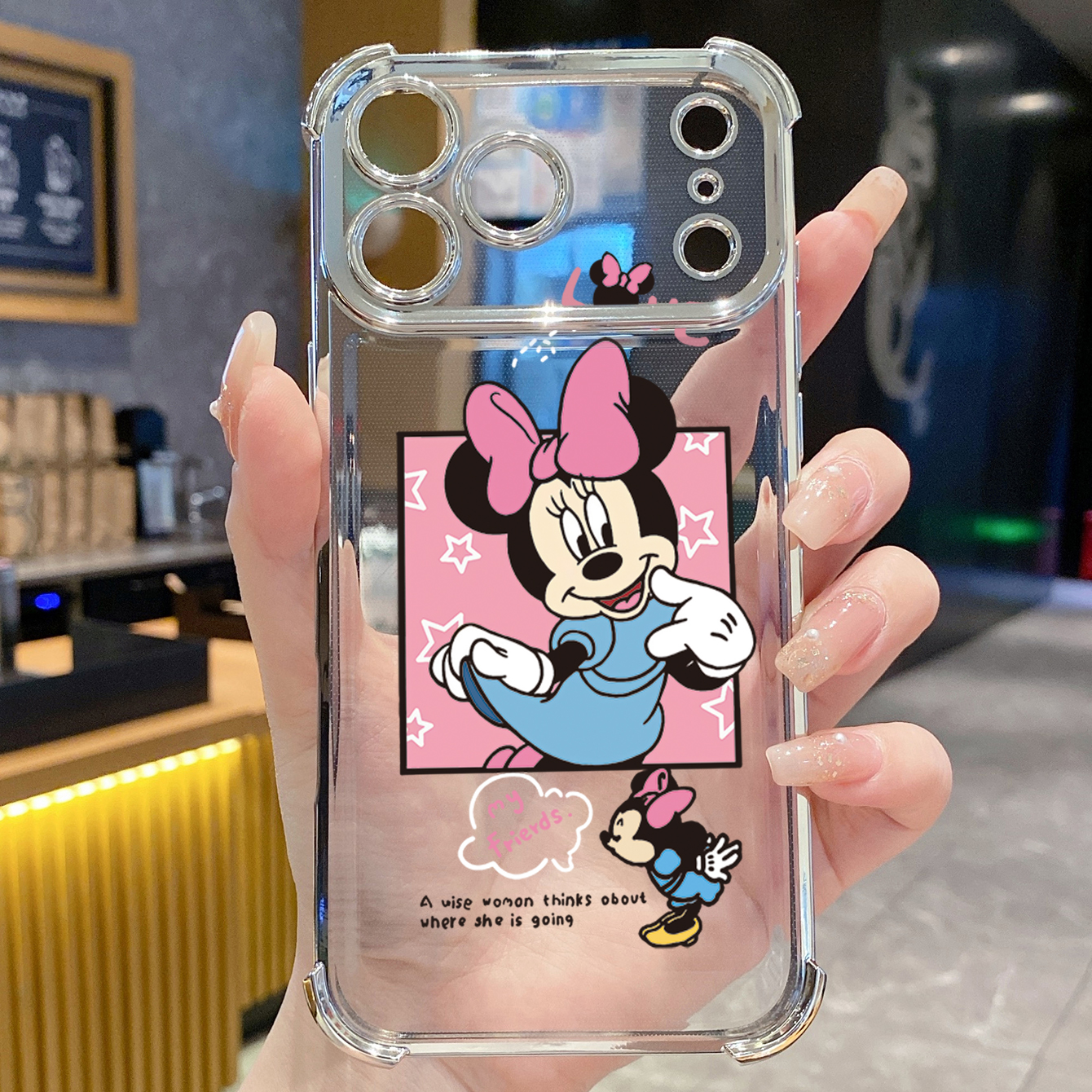 for iPhone 17 Pro Max 16 15 14 Plus Plating Phone Case Shockproof Cover Mickey Minne Cute