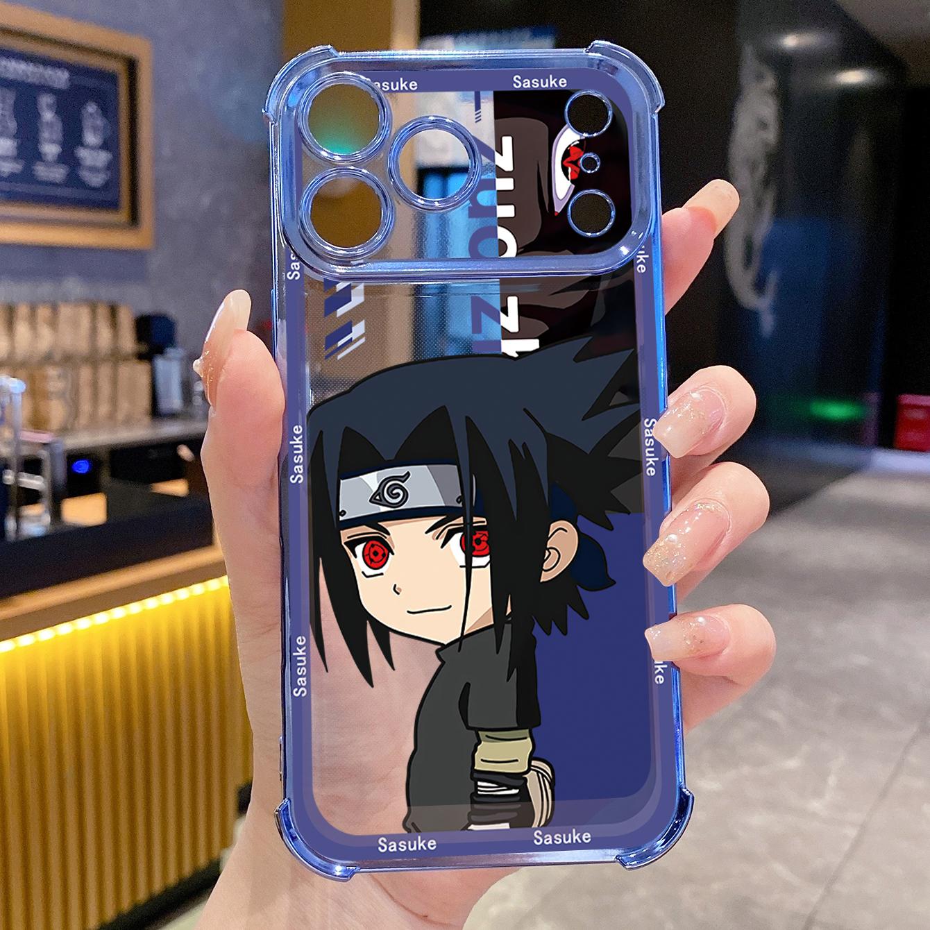 for iPhone 17 Pro Max 16 15 14 Plus Plating Phone Case Shockproof Cover Sasuke Naruto