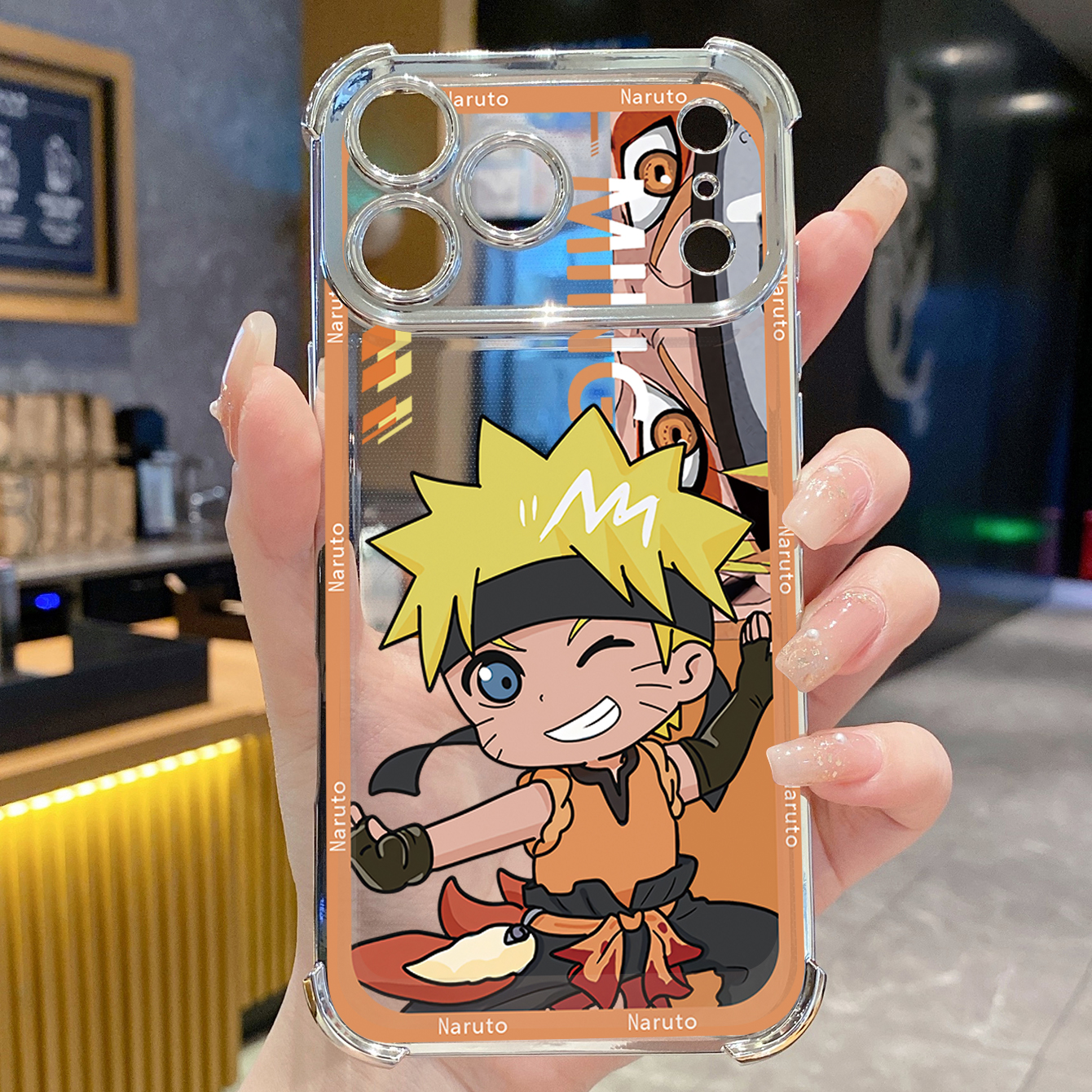 for iPhone 17 Pro Max 16 15 14 Plus Plating Phone Case Shockproof Cover Sasuke Naruto