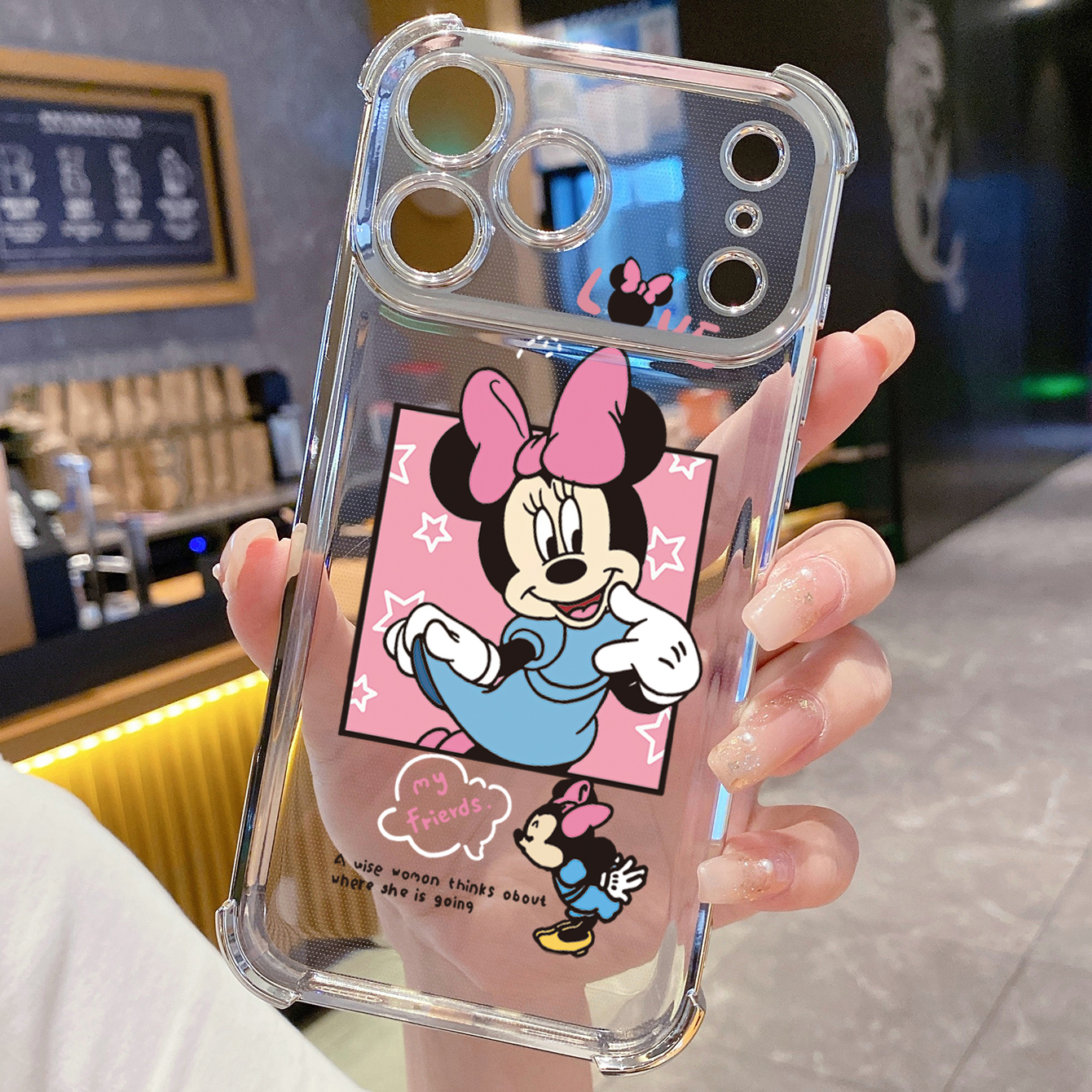 for iPhone 17 Pro Max 16 15 14 Plus Plating Phone Case Shockproof Cover Mickey Minne Cute