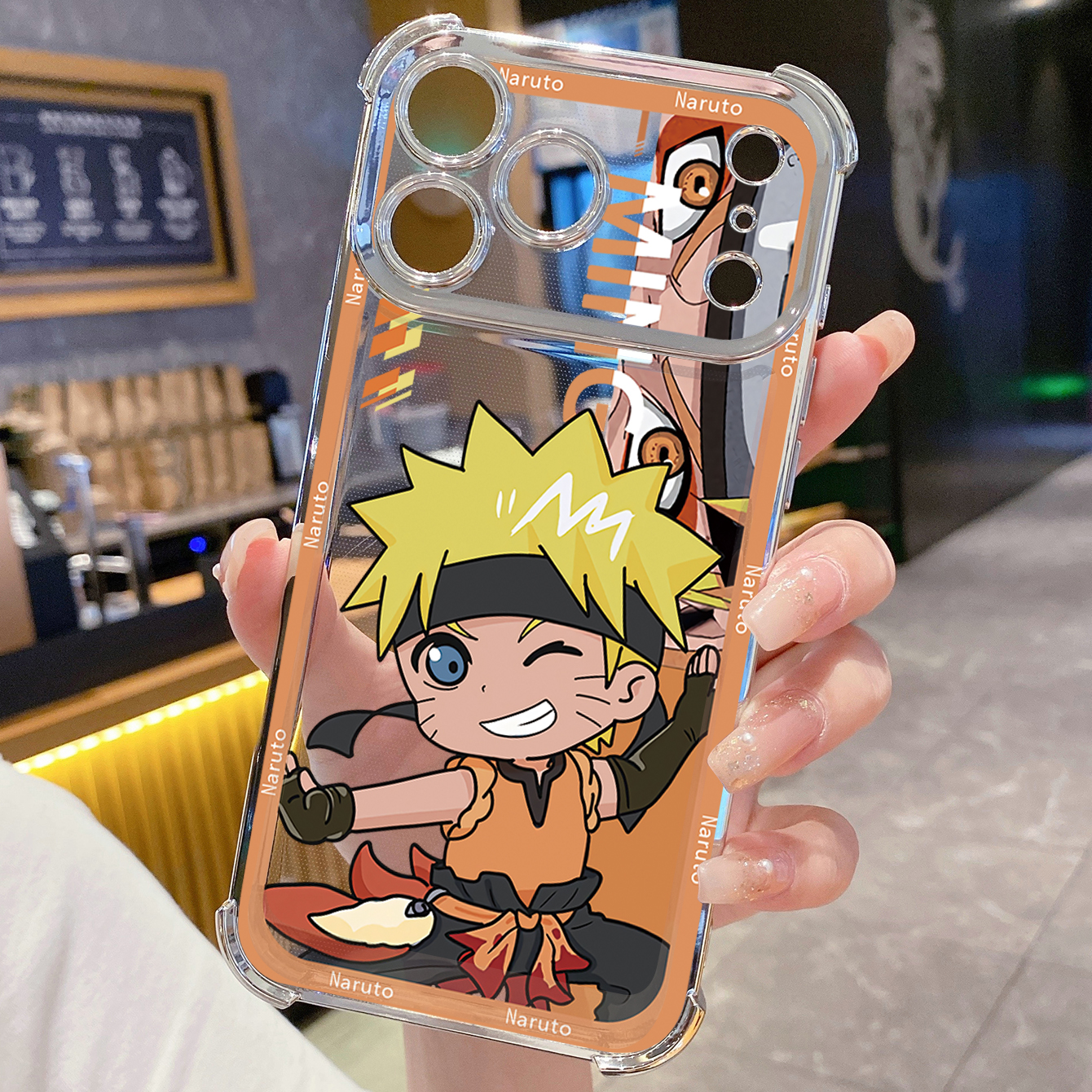 for iPhone 17 Pro Max 16 15 14 Plus Plating Phone Case Shockproof Cover Sasuke Naruto