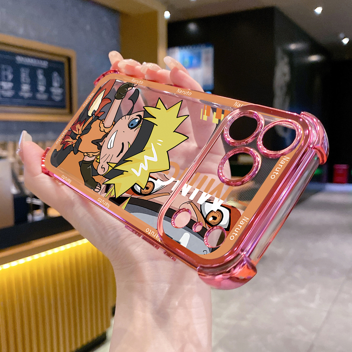 for iPhone 17 Pro Max 16 15 14 Plus Plating Phone Case Shockproof Cover Sasuke Naruto