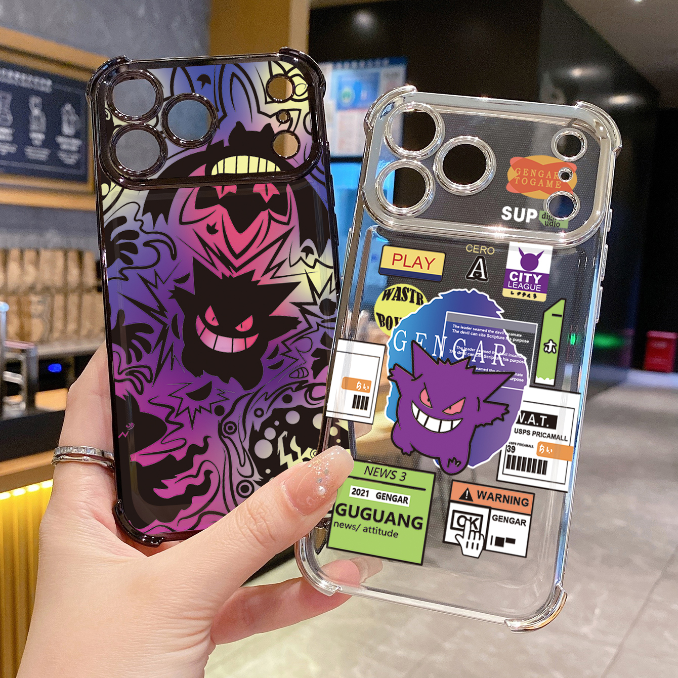 for iPhone 17 Pro Max 16 15 14 Plus Plating Phone Case Shockproof Cover Cute Monster