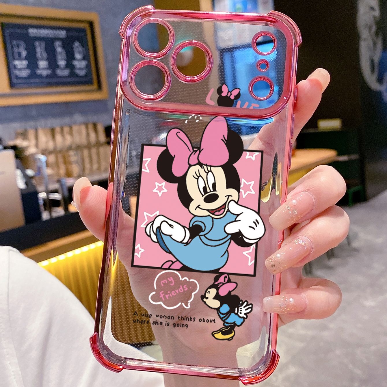 for iPhone 17 Pro Max 16 15 14 Plus Plating Phone Case Shockproof Cover Mickey Minne Cute