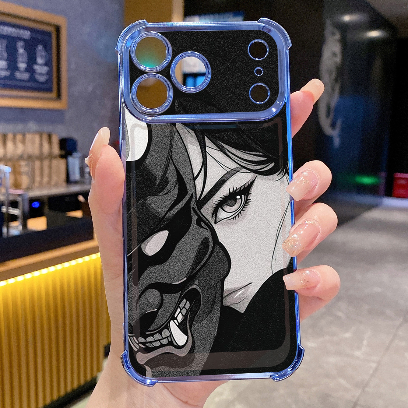 for iPhone 17 Pro Max 16 15 14 Plus Plating Phone Case Shockproof Cover Art Girl