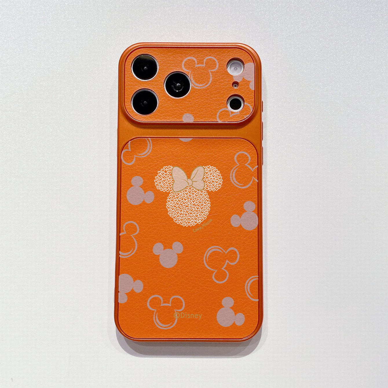 for iPhone 18 17 Pro Max 16 15 14 Plus Phone Case PU Leather Shockproof Cover Drawing Mickey Minnie