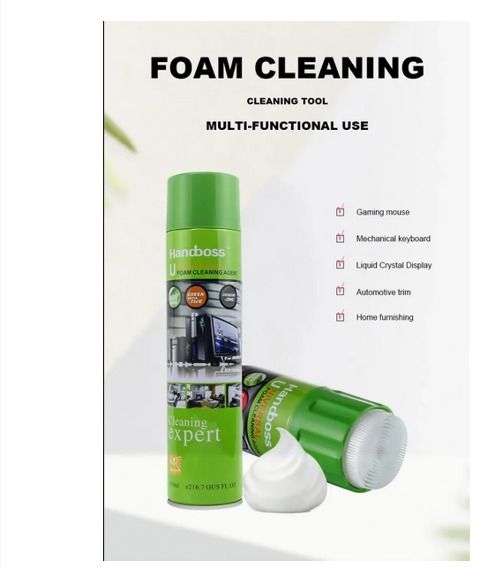 Multipurpose Foam Cleaner for all Accessories Ideal for Cleaning Laptops, Office Furnture, Car Upholstery, Home Upholstery, Gadgets, Shoes and Metal Equipment  Green Handboss Universal Foam agent