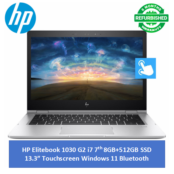(Touch i7+8GB+512GB) HP Elitebook 1030 G2 i7 7th 8GB+512GB+13.3" Laptop Windows 11 Refurbished HP Laptop Bluetooth Webcam 6 months warranty laptops Student professional Laptop